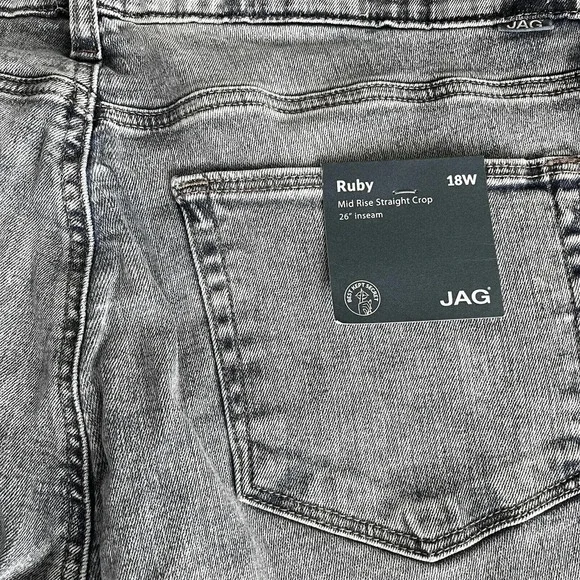 NWT JAG Jeans Women's Ruby Mid Rise Straight Crop Jeans - Nomadic Blue Size 18W - Picture 6 of 10